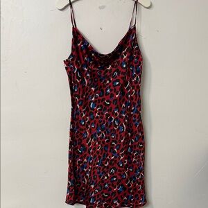 Timing Red and Black Animal Print Dress vintage Y2K